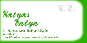 matyas malya business card