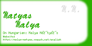 matyas malya business card